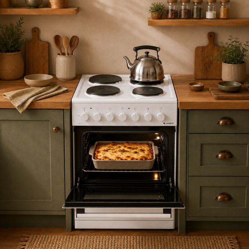 Cocina Electrica James 4 Discos Blanca C 801AR TKS Cocina Electrica James 4 Discos Blanca C 801AR TKS