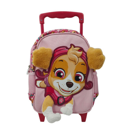 Mochila Infantil Paw Patrol 3d Con Carro 30 Cm Rosa