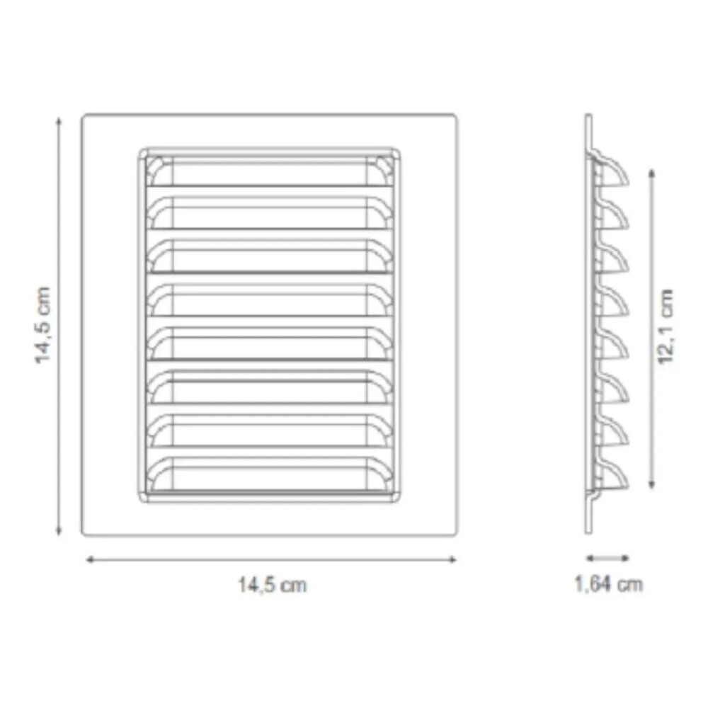 Rejilla ventilación 14,5X14,5 cm Rejilla Ventilación 14,5x14,5 Cm