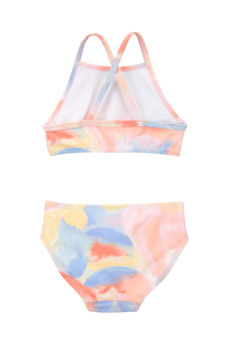 Traje de baño tres piezas con protección UPF 50+ diseño tie-dye Sin color