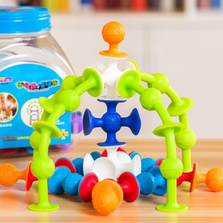 Juego De Encastre 3D Con Ventosas Didáctico 60 Pcs 66 Piezas