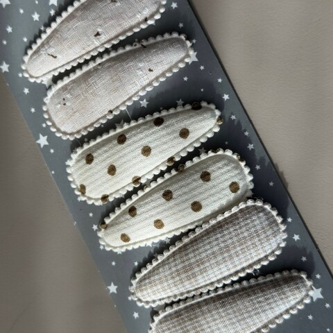 Broches Tic Tac Pattern Beige X 8