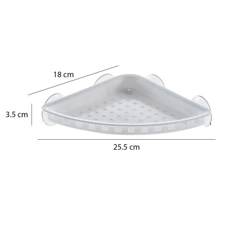 Organizador Esquinero c/Ventosa Práctica Ducha Baño Plástico Blanco