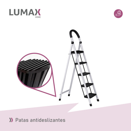 Escalera Tijera 5 Escalones De plastico Negro/Blanco