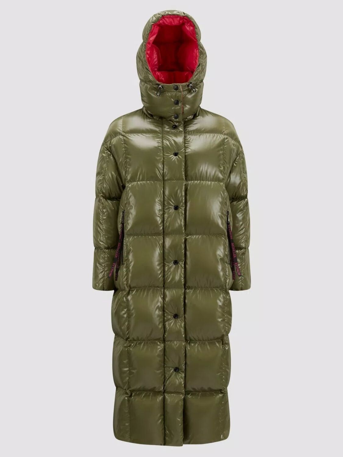 Moncler -Campera larga con capucha desmontable, PARNAIBA Verde