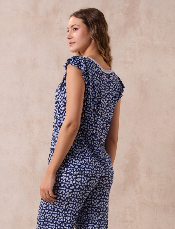 Pijama Con Capri AZUL/MULTI