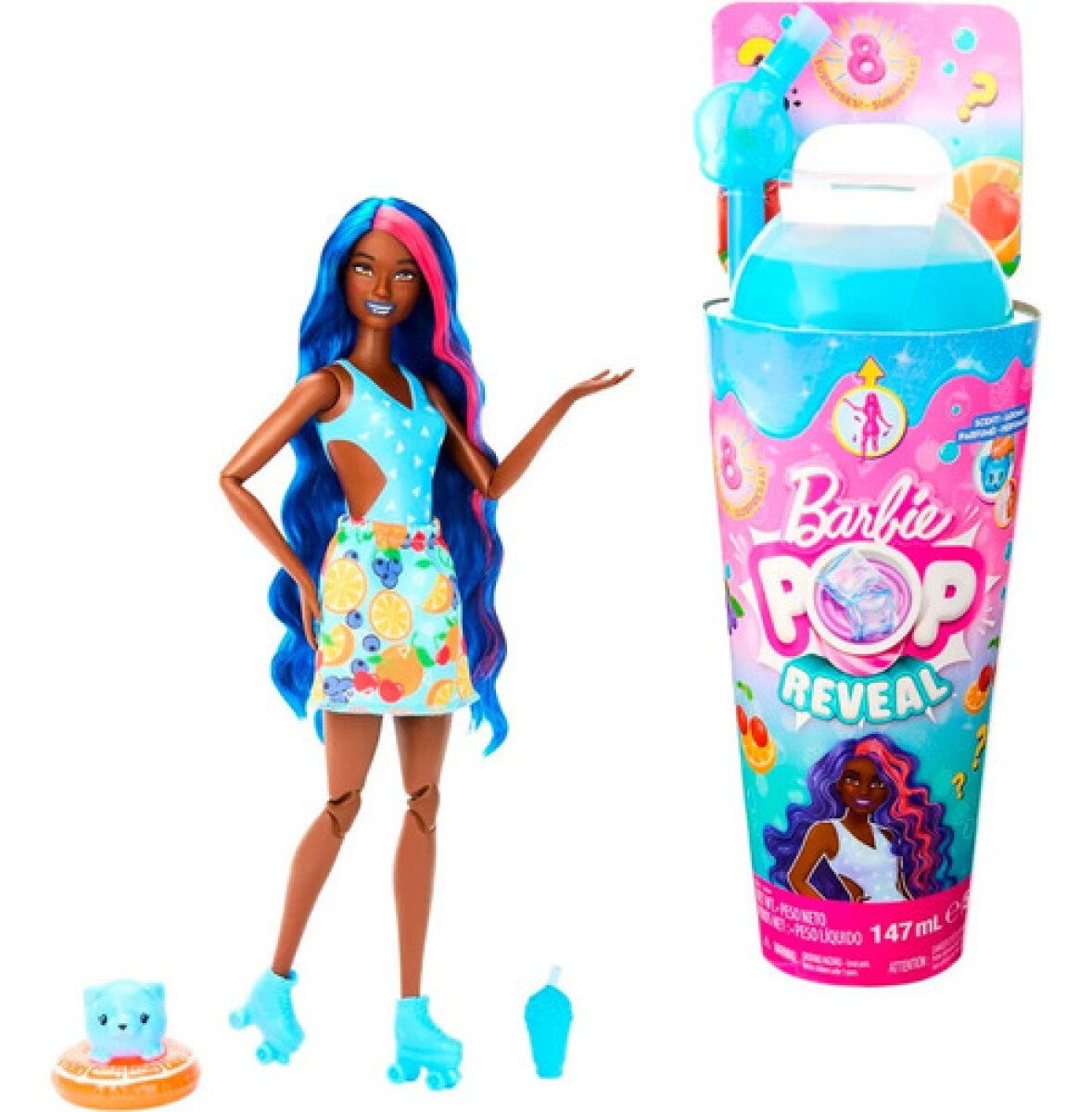 Muñeca Barbie Pop Reveal Juicy Fruits - AZUL-ROSA 