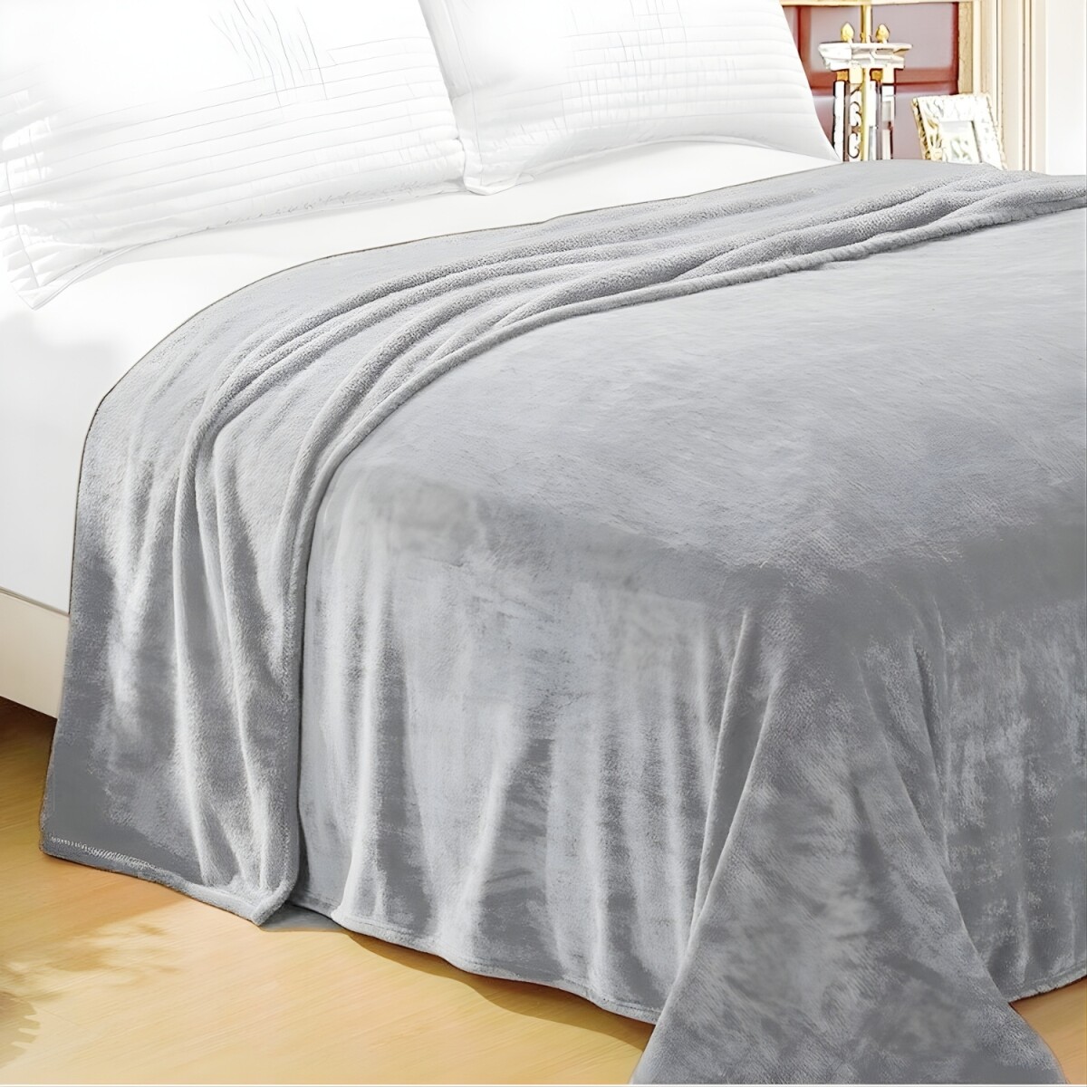 Frazada Home Class de Flannel 1 Plaza - Gris 
