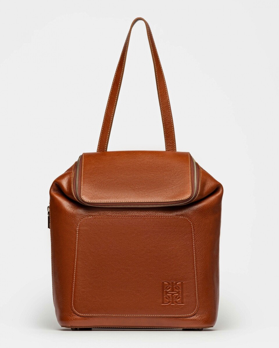 Mochila Mashenka en cuero vegetal liso - Cuoio 