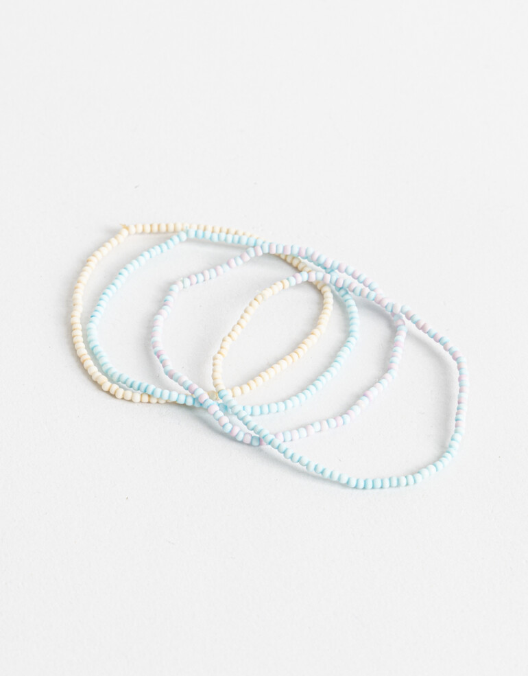 Pulseras Elásticas Sets Canutillos Set De Pulseras Elásticas Para Niñas - Combinacion Multicolor