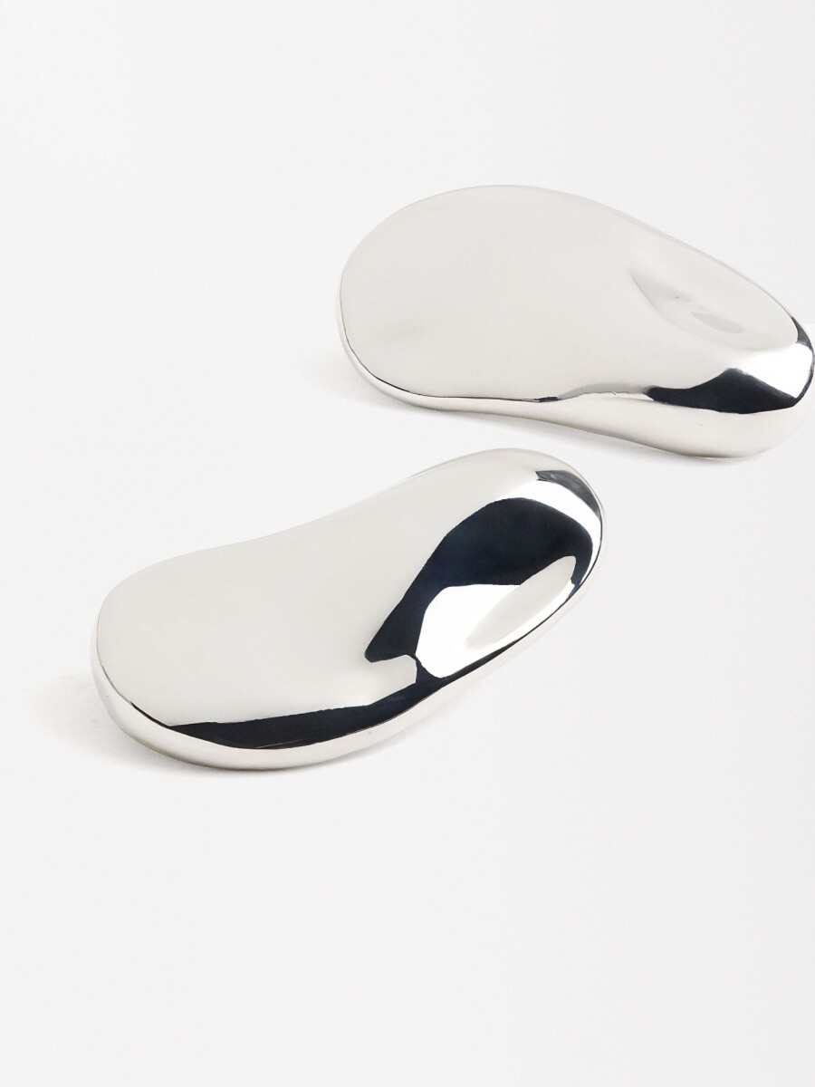 Pendientes Abstractos Con Relieve plateado