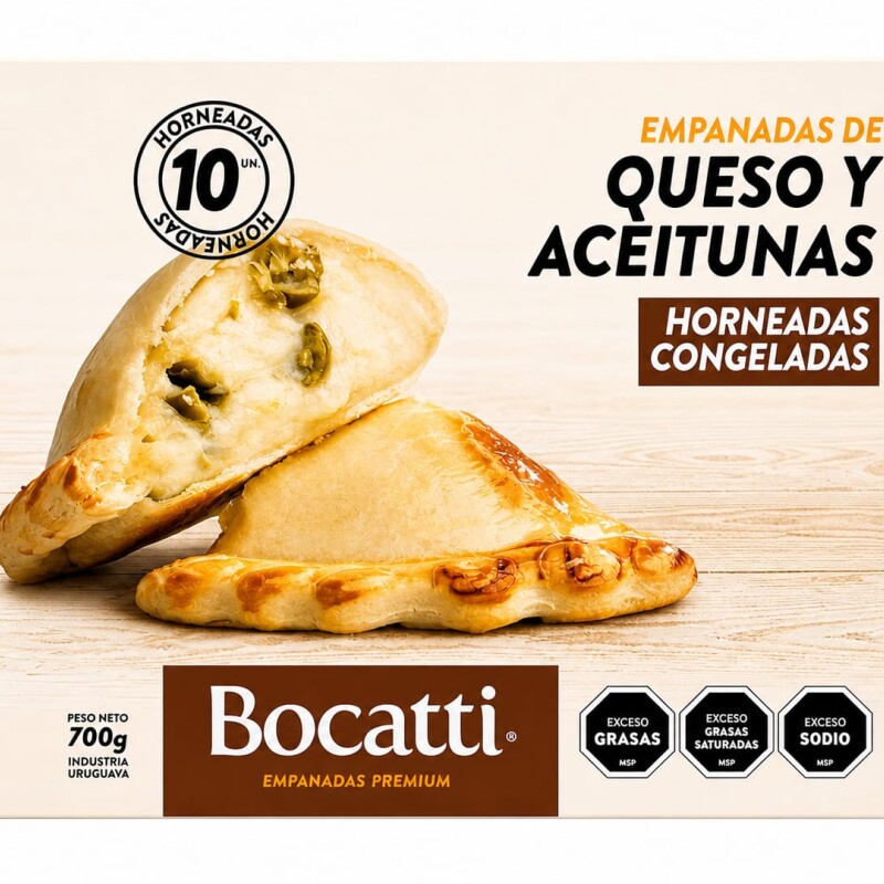 EMPANADAS QUESO Y ACEITUNAS BOCATTI PREMIUM X 10 EMPANADAS QUESO Y ACEITUNAS BOCATTI PREMIUM X 10