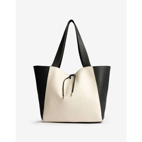 Shopper Con Bolso Combinacion Bicolor