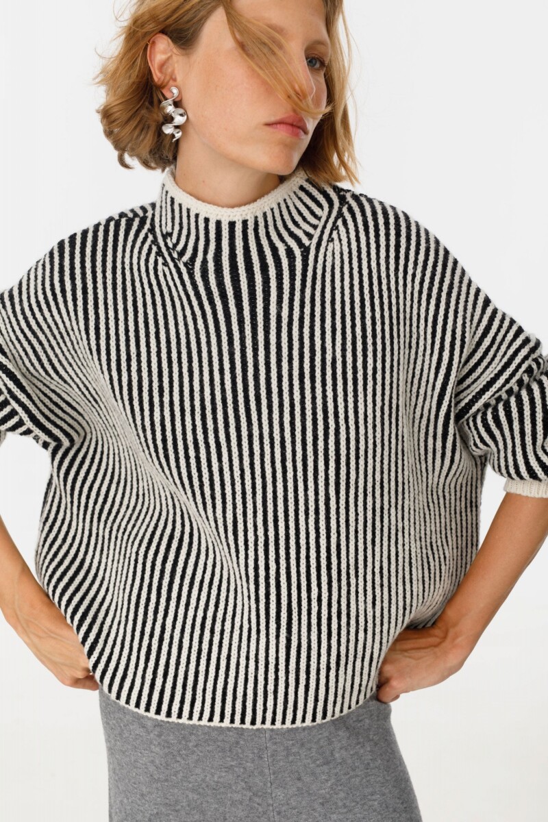 Sweater Tricot Crudo/Negro