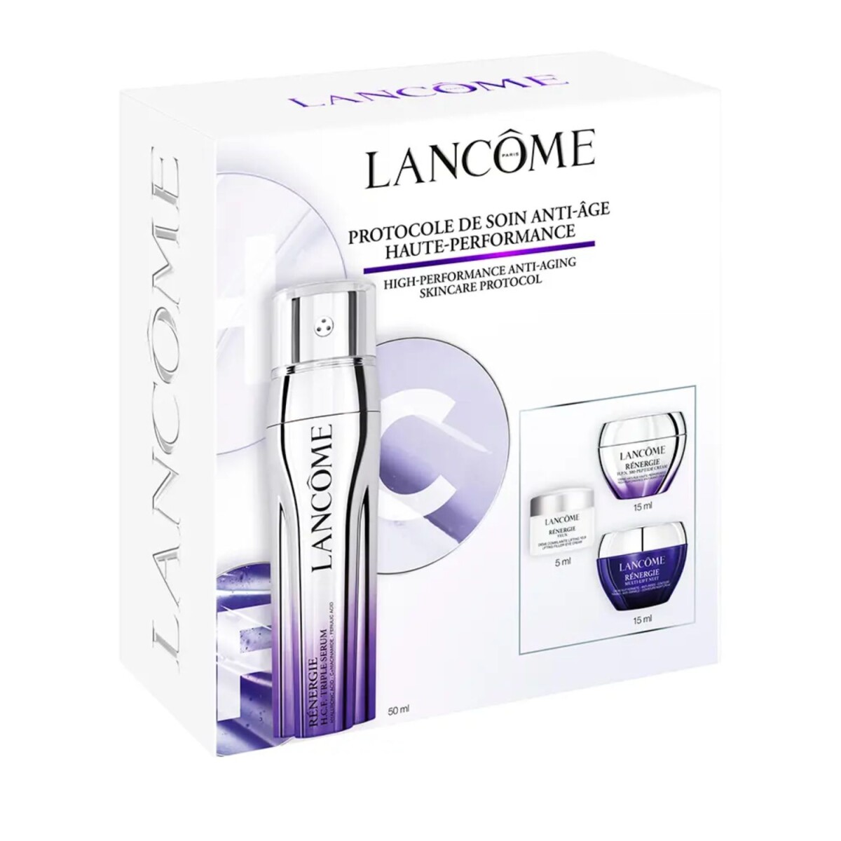 Set Lancome Renergie triple suero cuidado de la piel 