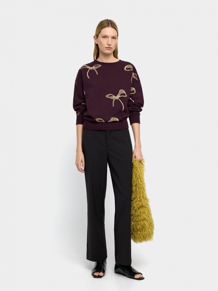 Sudadera Con Estampado De Lazos burdeos
