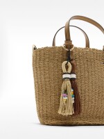 Bolso Tote De Efecto Rafia natural
