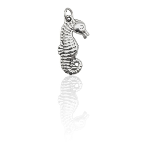 Dije Colgante Caballito de Mar-Plata 925 Inflada-Sin Piedra-CP3353 sinpiedra