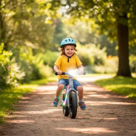 Bicicleta De Equilibrio Sin Pedales C/Luz R10 Niños Gris