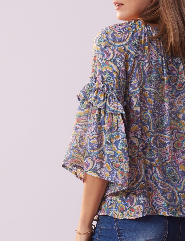 Blusa Printed MULTI/AZUL