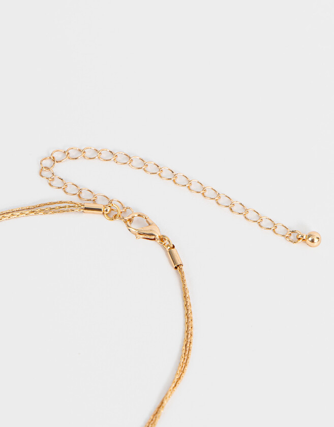 Collares Cortos Perlas Collar Corto Con Perlas - Dorado