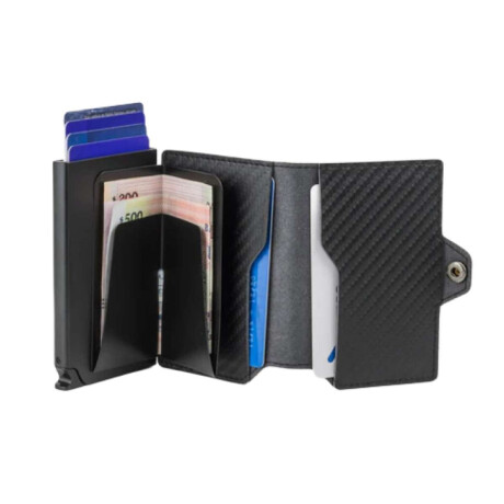 Billetera Baleine Kansas Carbon Fiber Negro