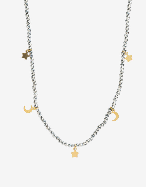 Collares Cortos Piedras Collar De Acero Con Canutillos - Dorado