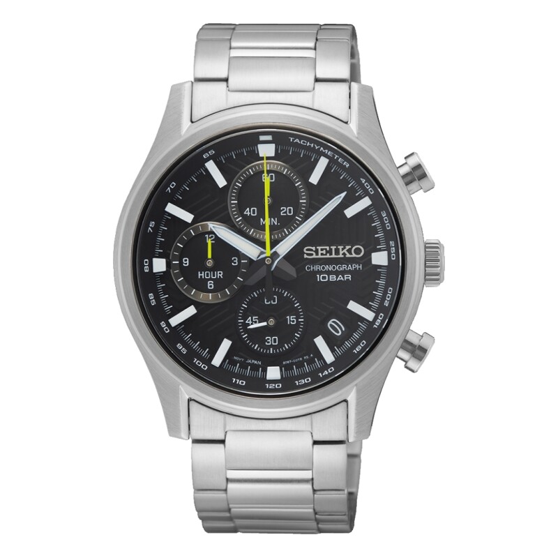 Reloj Seiko SSB419P1 para hombre con correa de acero Negro