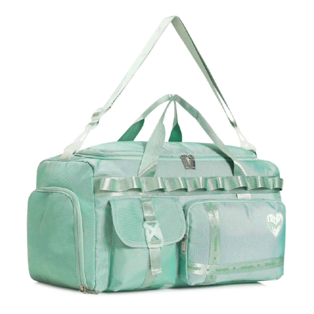 Bolso De Viaje Trendy Deportivo modelo Love - Verde Agua 