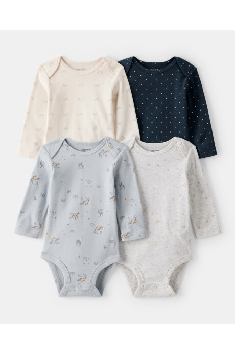 Pack cuatro bodies de algodón, diseño unicornios Pack cuatro bodies de algodón, diseño unicornios