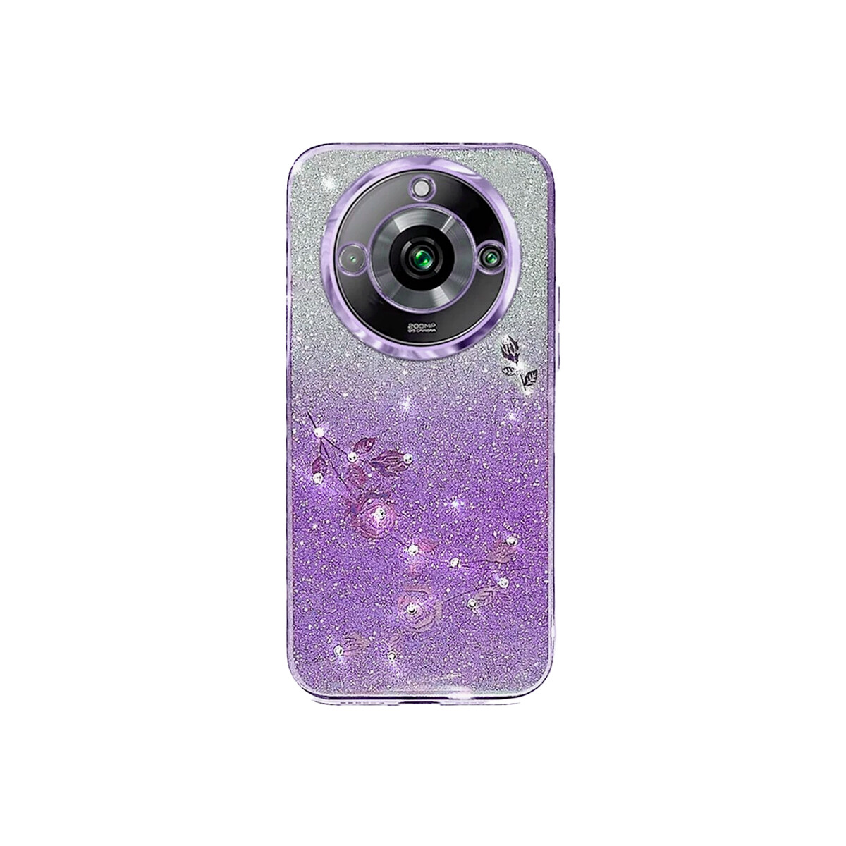 Protector Xiaomi Redmi A3 con brillos color púrpura 