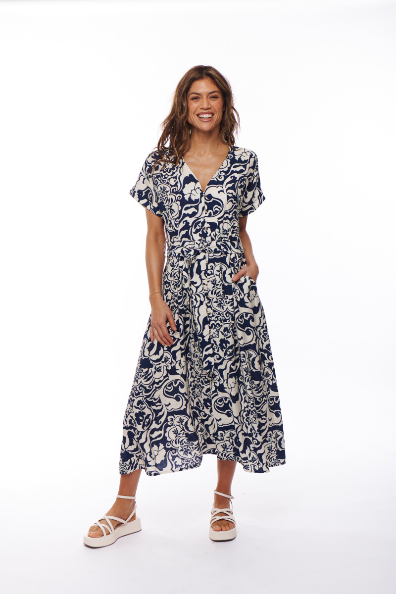 VESTIDO LILIA ESTAMPADO AZUL