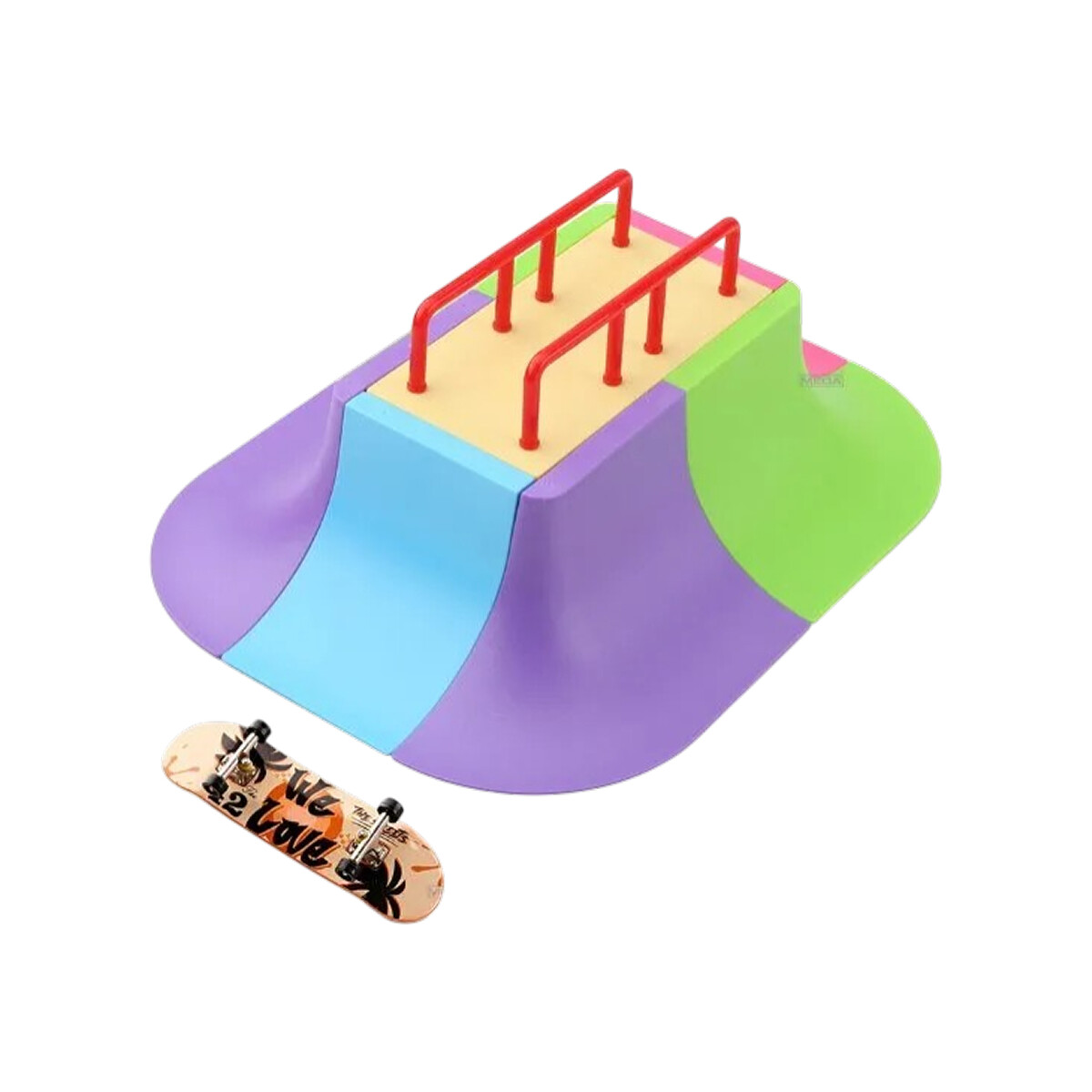 Set mini skate y pista de juguete 