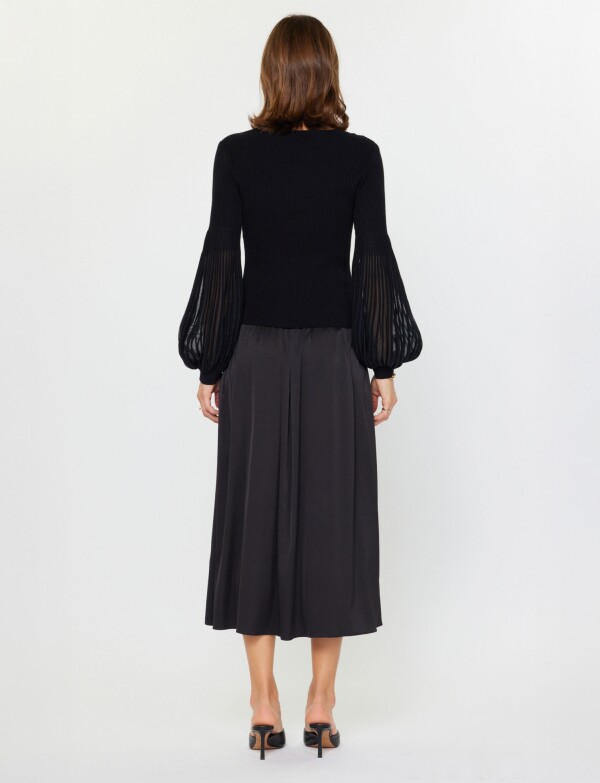 Vestido Saten & Buzo NEGRO