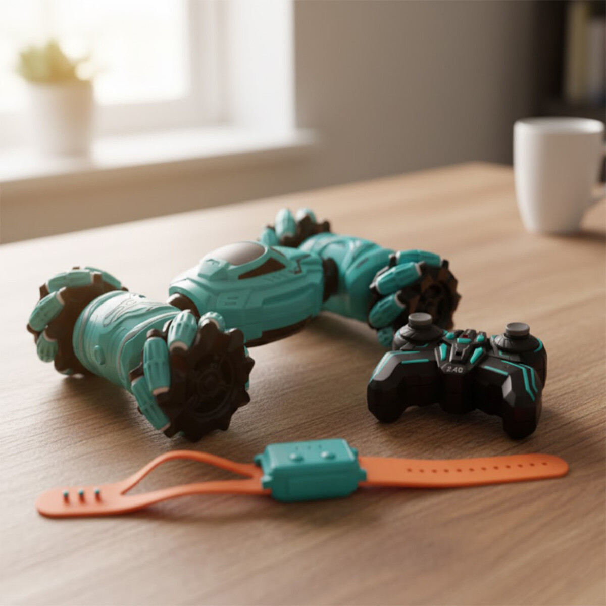 Auto Control Remoto 360° Acrobático Control + Brazalete - Celeste 