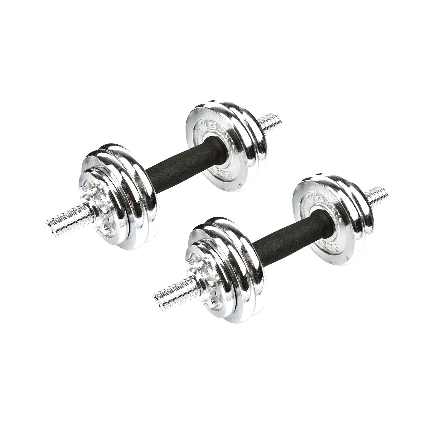 Set de Mancuernas cromadas en estuche 15kg totales Best