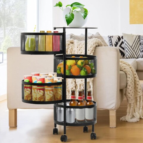 Carro Organizador Canastos 4 Estantes Cocina Baño Ruedas IMBACK Carro Organizador Canastos 4 Estantes Cocina Baño Ruedas IMBACK