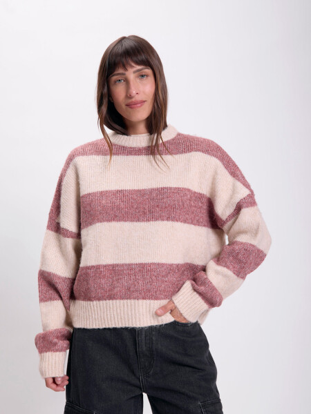 Buzo punto Rayas Beige