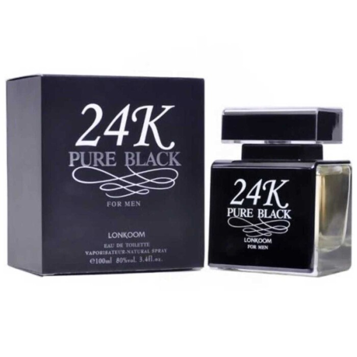 LONKOOM 24K PURE BLACK EDT MEN 100ML única