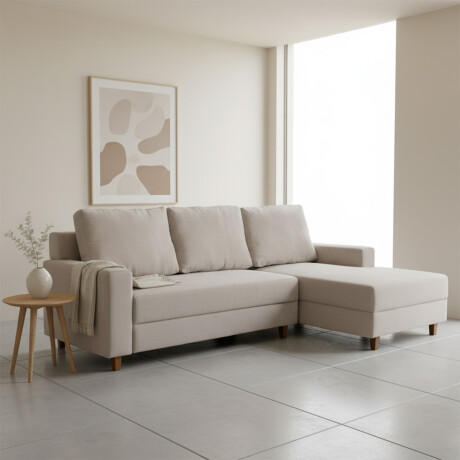 Rinconera Lucci - Tela Microfibra - Chaise derecho Berlin 02 (Beige)