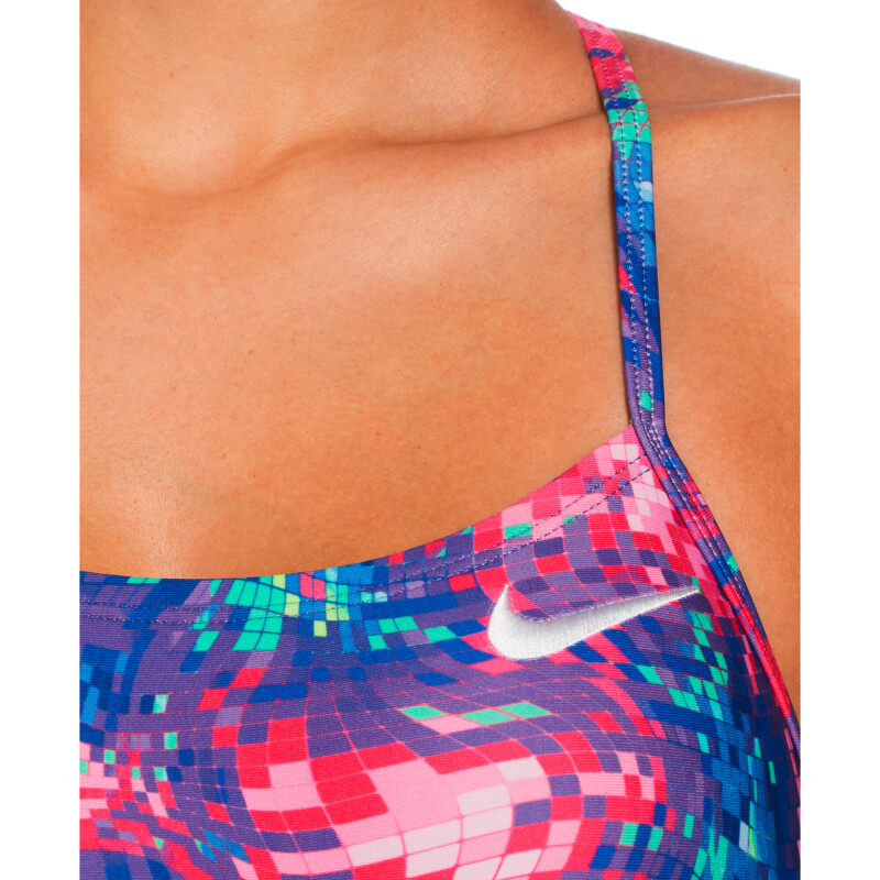 Traje De Baño Lace Up Tie Back One Piece de Mujer Morado