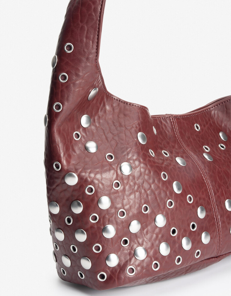 Saca Cartera Saca Burgundy Tachas - Rojo Burdeaux