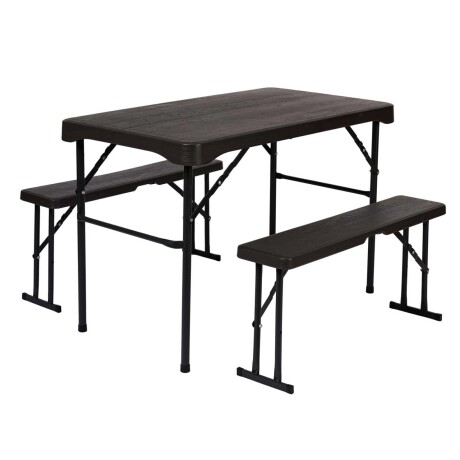 SET CAMPING PLEGABLE POLIETILENO-Y-METAL NEGRO AVEO