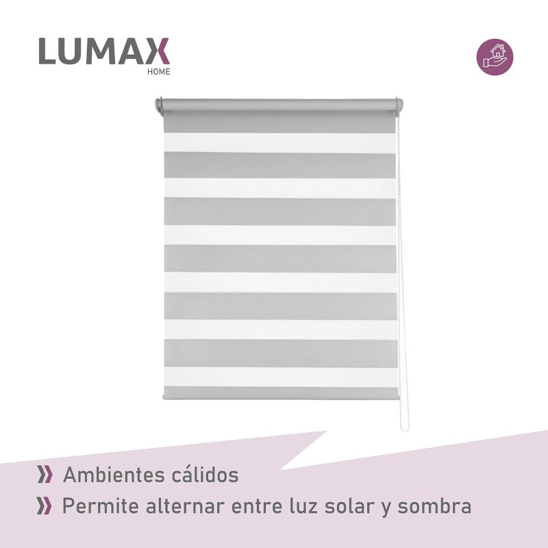 Cortina Roller Zebra Simple Lumax 1.4 X 1.6m Gran Calidad Gris