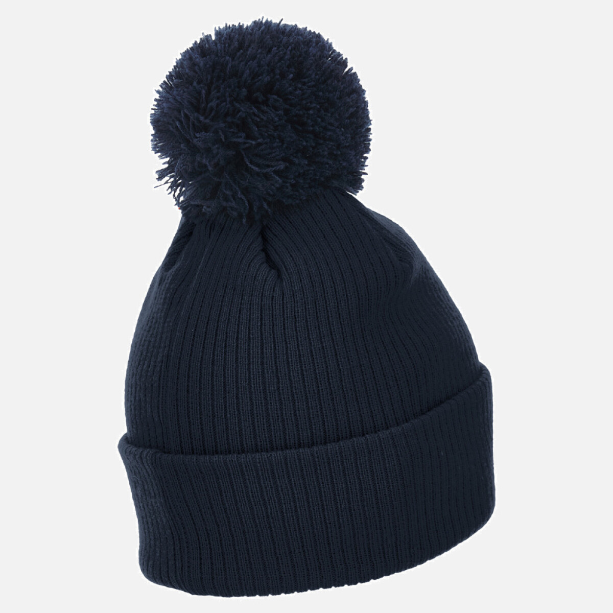 GORRO MACRON DE INVIERNO CON POMPON . MODELO SNOW AZUL