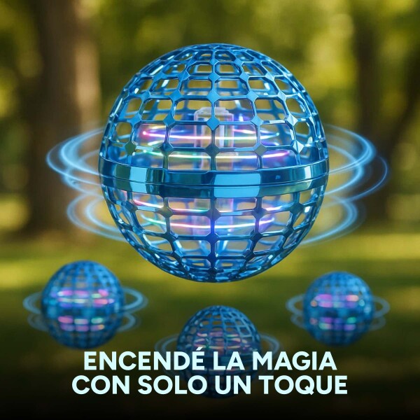 Bola Voladora Magica C/ Luces Spinner Drone Boomerang Color Azul