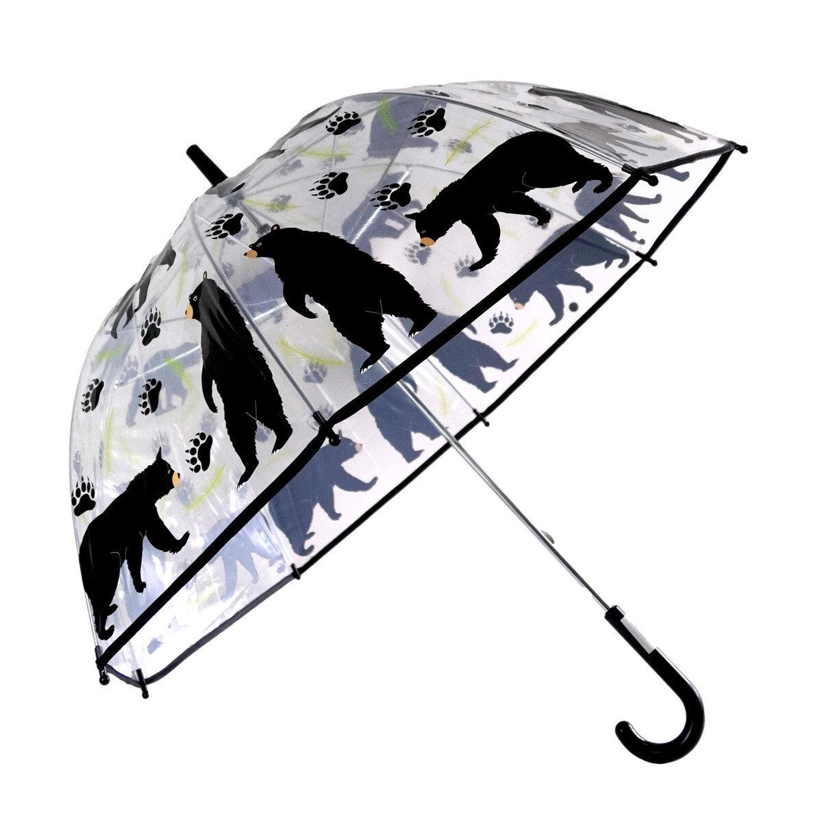 PARAGUAS LARGO HONGUITO TRANSPARENTE C/DISEÑO 8 VARILLA 54CM DIAM 76CM 