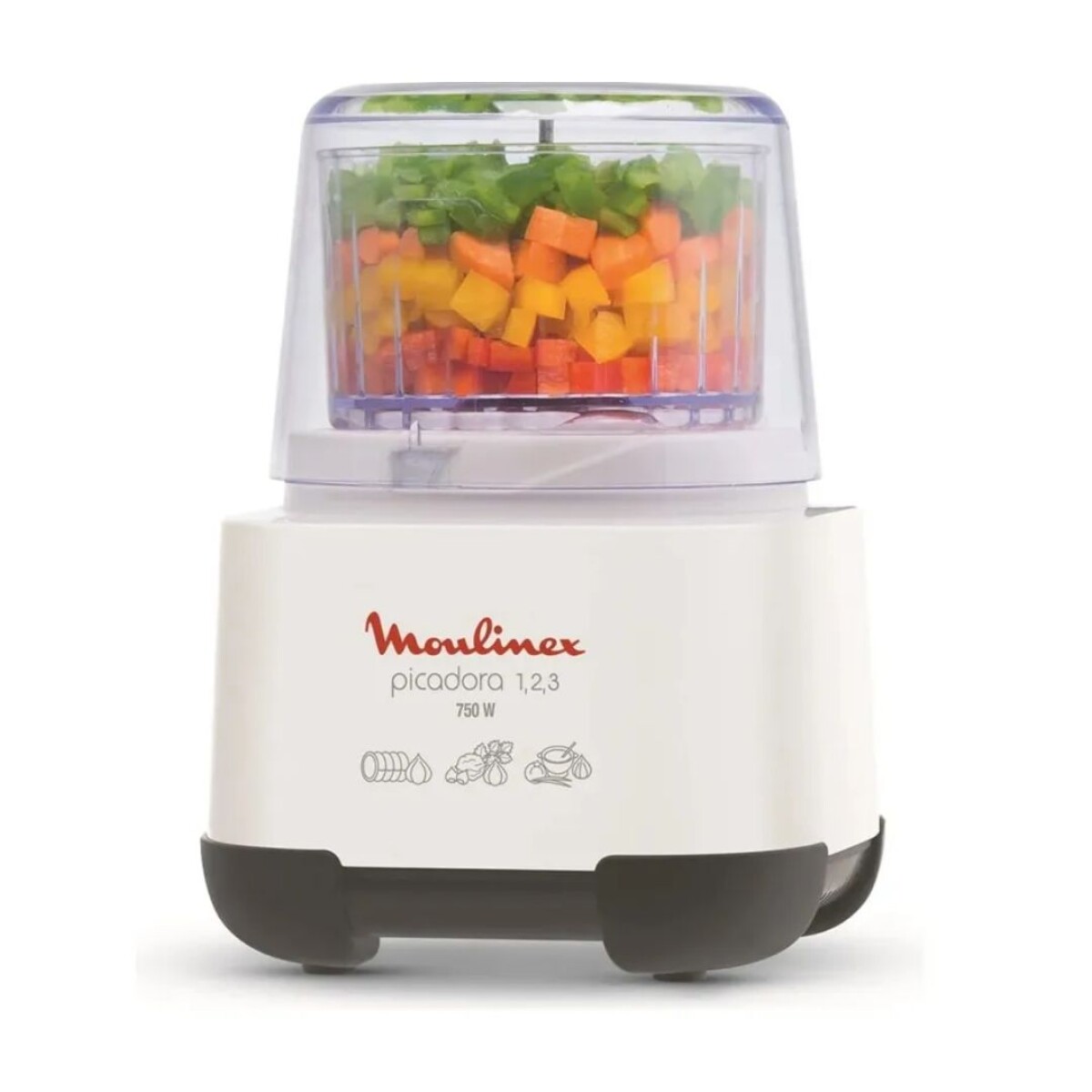 Picadora 1-2-3 Moulinex | 5 en 1 | Corta, pica, tritura, ralla y semibate | Cuchillas de titanio Powelix. 