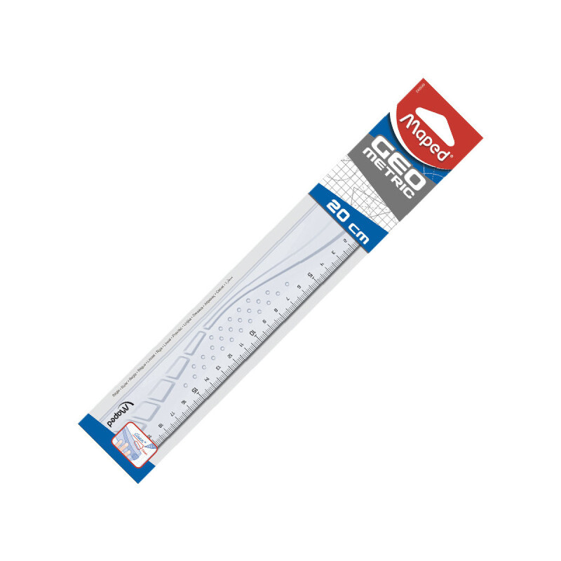 Regla Geometric 20Cm Bl. Maped #REGLA MAPED GEOMETRIC 20CM BL.