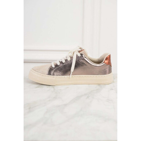 Zapatilla Combinada Cuero Peltre